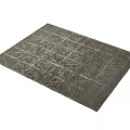 Stylish Square Rug With Geometric Pattern Gray Textured Design For Living Room Decor