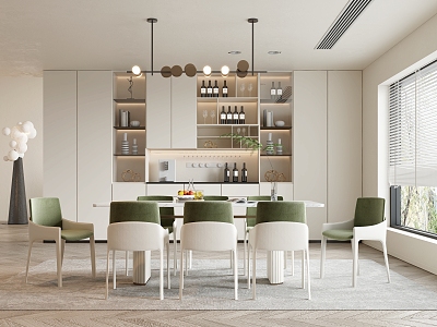 Restaurant Cream Style Restaurant Dining Table and Chair Dining Table Nakajima Table Dining Chair Wine Cabinet Dining Room Cabinet Chandelier model