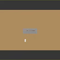 3D Model of White Elongated Structure With Yellow Circular Track on Orange Plane