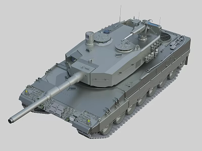 Modern Main Battle Tank Weapon System Featuring Long Barrel Tracks And Turret Design 3d model