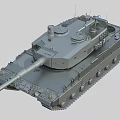 Modern Main Battle Tank Weapon System Featuring Long Barrel Tracks And Turret Design
