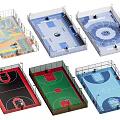 Colorful Basketball Court Designs with Various Floor Patterns and Layouts