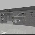 Modern 1993 Clothing Store With Gray Walls Glass Facade Clothing Racks And Potted Plant