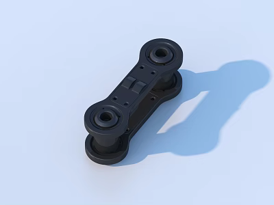 Black Mechanical Connector With Two Circular Holes For Industrial Applications 3d model