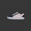 Classic Canvas Sneakers Blue Pink White Casual Stylish Low Top Design