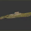 Garden Landscape 3D Terrain Model With Rolling Hills Green Vegetation And Water Bodies