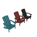 Wooden Outdoor Chair with Slanted Backrest and Sturdy Armrests for Patio Garden Use