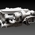 modern engine 3d model