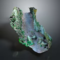 Rocky Terrain Model With Lush Green Vegetation And Gravel Path Details