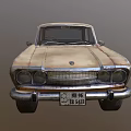 Vintage Old Sedan Car With Rusty Weathered Body And Classic Retro Design
