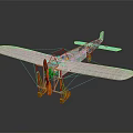 Vintage Biplane Airliner Model With Orange Frame White Wings Wheels And Reflection On Dark Background