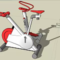 Sports Equipment Red And White Exercise Bikes With Ergonomic Handles For Home Fitness