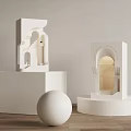 Cream wind plaster wall lamp embedded wall lamp 3d model