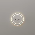Modern Minimalist Bedroom Ceiling Light With Round Frame And Hanging Metal Balls