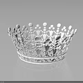 Silver Ornate Crown With Hollow Out Design Fashion Clothing Accessory