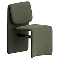 Olive Green Upholstered Single Chair With Modern Sleek Design Features 3d model