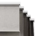 Modern Window Blinds In Layered Gray Tones With Neutral Shades And Stacked Design