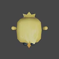 Cute Yellow Chicken Game Movie Character With Big Black Eyes And Simple Design
