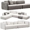 Modern Sofa Sets With Gray And White Upholstery And Various Cozy Cushion Designs