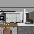 Modern Living Dining Interior Design With Grey Sofa Orange Accent Chair And Wooden Coffee Table