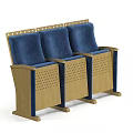 Three Connected Green Upholstered Leisure Chairs With Brown Wooden Frame Perforated Sides And Storage Baskets