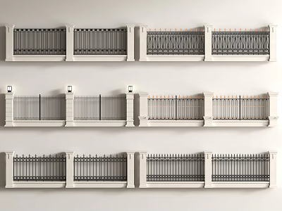 Variety Of Ornate Fence Designs For Exterior Decor 3d model