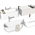 Sleek Modern Bathtubs In Various Designs With Faucet Fixtures And Towel Accents