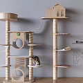 Cat Climbing Rack Cat Nest Cat Jumping Platform Cat Room Pet Equipment 3d model