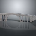 Stone Arch Bridge Architectural Design With Multiple Arches And Water Reflection 3d model