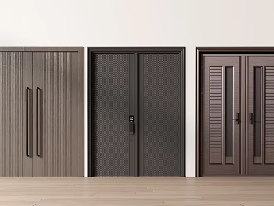 Copper door double door security door 3d model