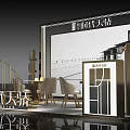 Modern Commercial Equipment Exhibition Booth With Display Shelves And Digital Screens