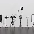 Professional Industrial Filming Equipment With Tripod Ring Light Camera Reflector And Microphone