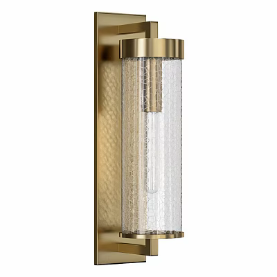 Modern Brass Wall Sconce With Textured Glass Shade For Indoor Home Decor 3d model