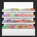 Colorful Candy Display Shelf with Transparent Containers and Multi Layer Design 3d model