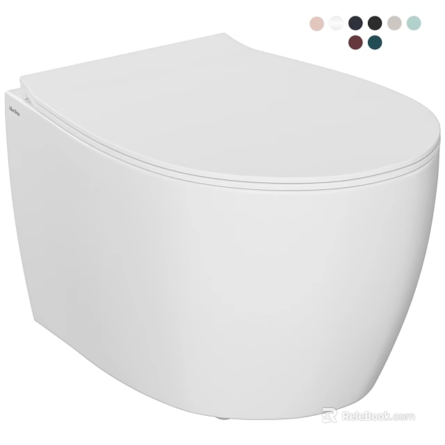 Elegant Modern White Toilet with Sleek Ceramic Design and Smooth Surface 3d model 