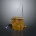 Yellow Military Weapon Device With Antenna Control Panel Buttons And Cable For Field Operations 3d model