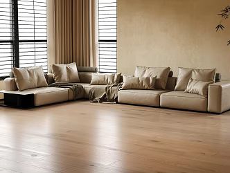 Modern Multi-Person Sofa minotti Sofa poliform Sofa Casual Sofa Living Room Sofa In-line Sofa 3d model