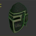 Ancient Medieval Knight Helmet With Metallic Build And Intricate Golden Decorative Carvings