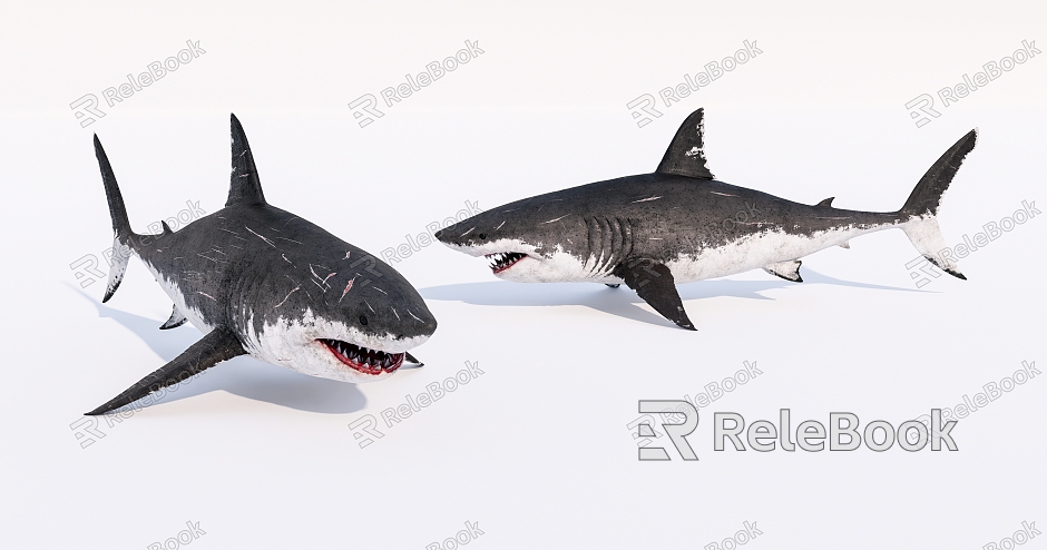 Modern Aquatic Animals Injured Sharks model