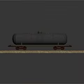 Black Tank Car Model Placed On Railway Track With Gravel