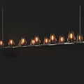 Modern Linear Chandelier With Glass Shades And Warm Illuminating Lights