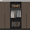 Modern Wardrobe Interior Design With Glass Doors Hanging Clothes And Storage