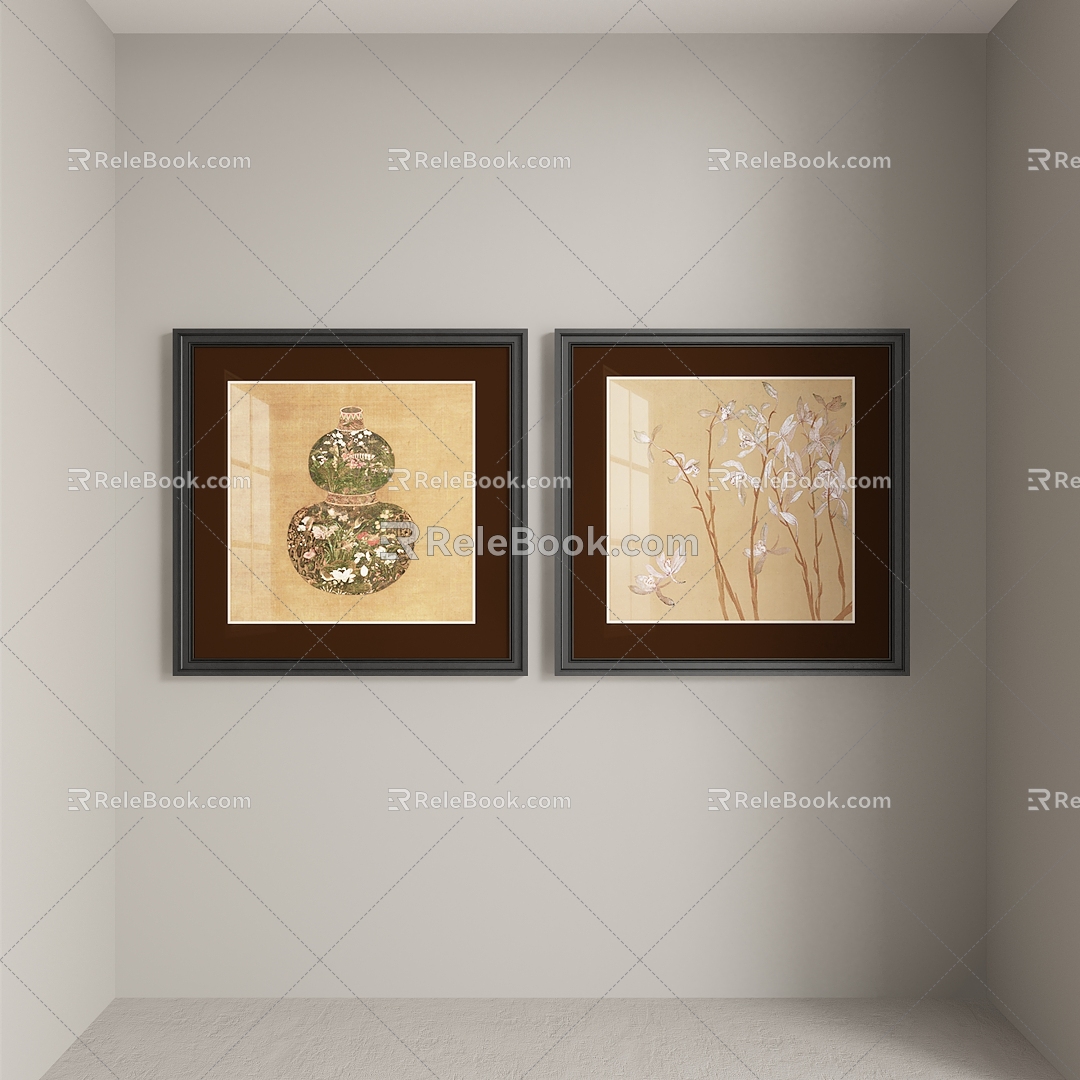 New Chinese abstract decorative painting 3d model