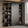 Modern Bookshelf Design With Multi Layer Shelves Books And Decorative Items 3d model
