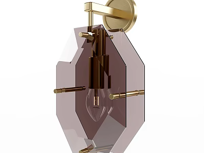 Elegant Modern Wall Lamp With Transparent Glass Shade And Brass Metal Frame Design 3d model