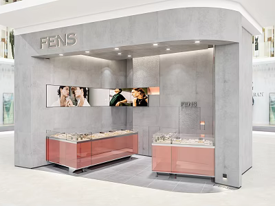 Modern Jewelry Store Jewelry Cabinet 3d model