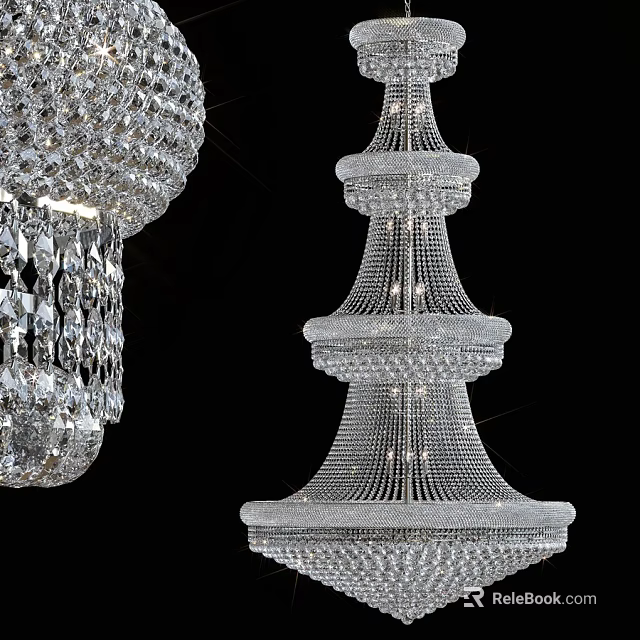 Elegant Crystal Chandelier With Multi tiered Design And Sparkling Crystals 3d model 