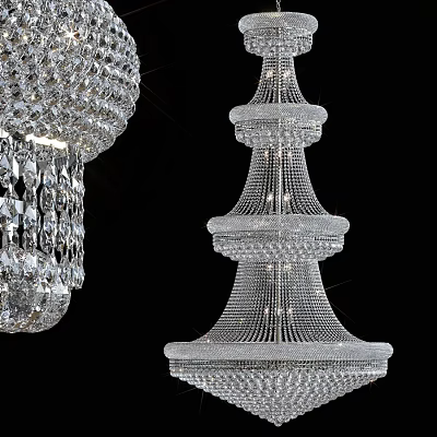 Elegant Crystal Chandelier With Multi tiered Design And Sparkling Crystals 3d model