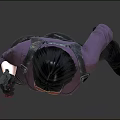 3D Female Characters In Purple Tops Black Leather Pants Holding Guns Front Back Views