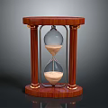Classic Wooden Hourglass With Glass Body Gold Accents And Sand Timer